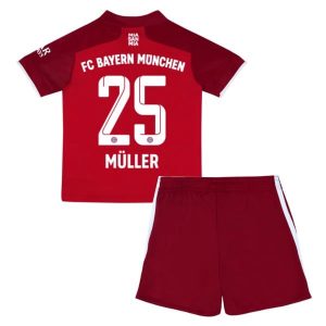 FC Bayern München Müller 25 Dječji Komplet Dresovi za Nogomet Domaći 2021-2022