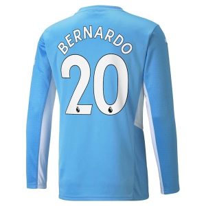 Manchester City Bernardo 20 Domaći Nogometni Dres 2021-2022 – L/S