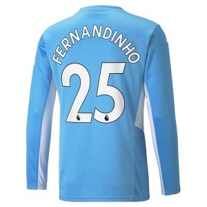 Manchester City Fernandinho 25 Domaći Nogometni Dres 2021-2022 – Dugim Rukavima