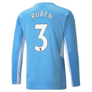 Manchester City Ruben 3 Domaći Nogometni Dres 2021-2022 – Dugim Rukavima